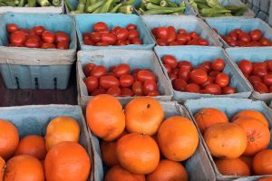 tangerines cherry tomatoes okra peppers